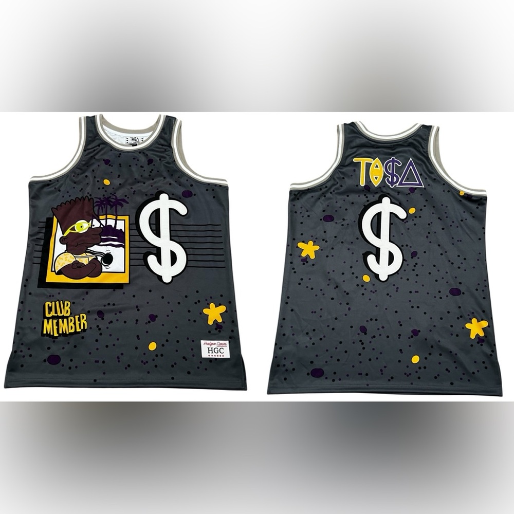 Headgear classics Tisa men’s Bart Simpson‎ basketball jersey grey size 2XL NWOT